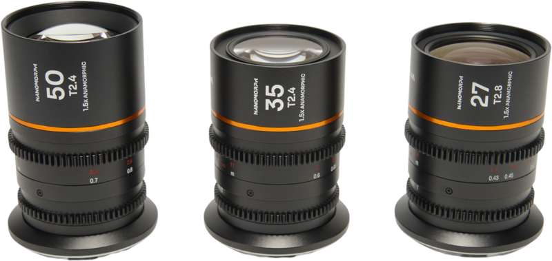 Laowa Nanomorph&nbsp;S35 Prime&nbsp;3-Lens&nbsp;Bundle&nbsp; (27mm, 35mm, 50mm) (Amber) - Canon RF - 2