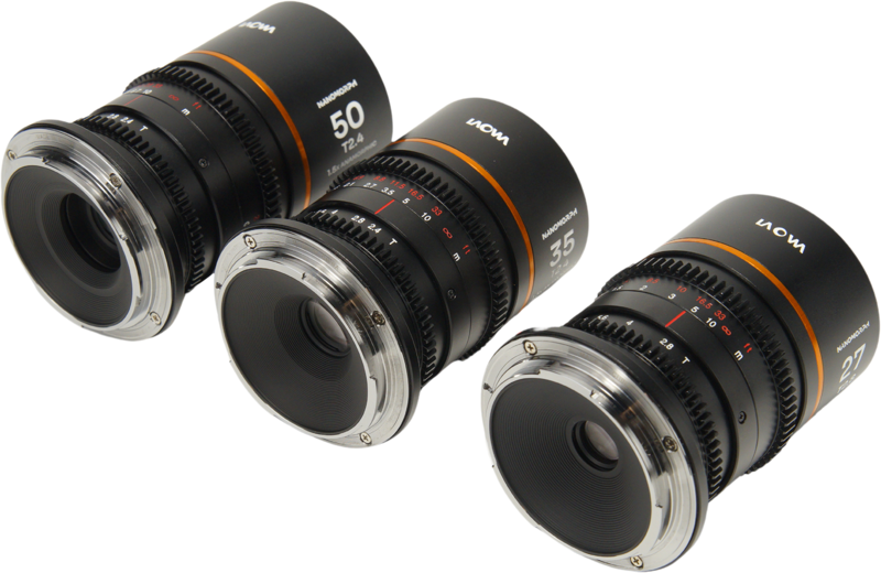 Laowa Nanomorph&nbsp;S35 Prime&nbsp;3-Lens&nbsp;Bundle&nbsp; (27mm, 35mm, 50mm) (Amber) - Canon RF - 4