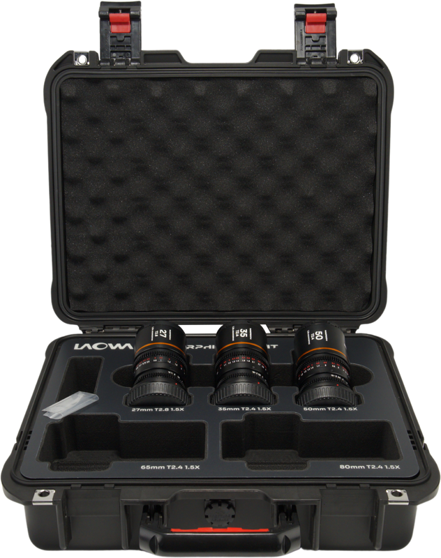 Laowa Nanomorph&nbsp;S35 Prime&nbsp;3-Lens&nbsp;Bundle&nbsp; (27mm, 35mm, 50mm) (Amber) - DL - 5