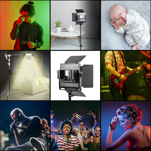GVM 800D-RGB LED Studio 3-Video Light Kit - 5