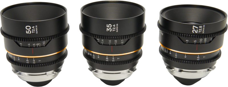 Laowa Nanomorph&nbsp;S35 Prime&nbsp;3-Lens&nbsp;Bundle&nbsp; (27mm, 35mm, 50mm) (Amber) - Arri PL/Canon EF - 2