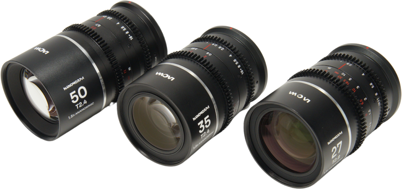 Laowa Nanomorph&nbsp;S35 Prime&nbsp;3-Lens&nbsp;Bundle&nbsp; (27mm, 35mm, 50mm) (Silver) - Fuji X - 3