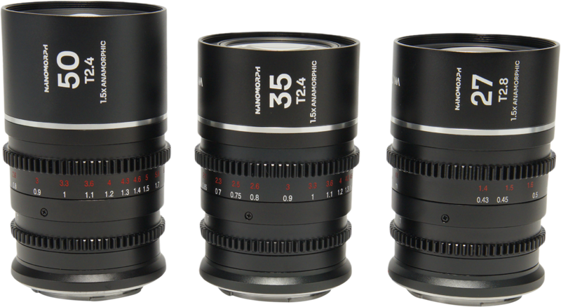 Laowa Nanomorph&nbsp;S35 Prime&nbsp;3-Lens&nbsp;Bundle&nbsp; (27mm, 35mm, 50mm) (Silver) - Canon RF