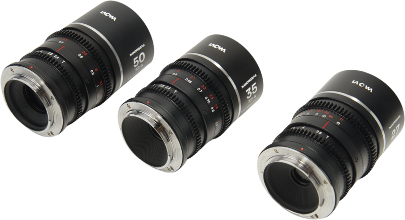Laowa Nanomorph&nbsp;S35 Prime&nbsp;3-Lens&nbsp;Bundle&nbsp; (27mm, 35mm, 50mm) (Silver) - Canon RF - 4