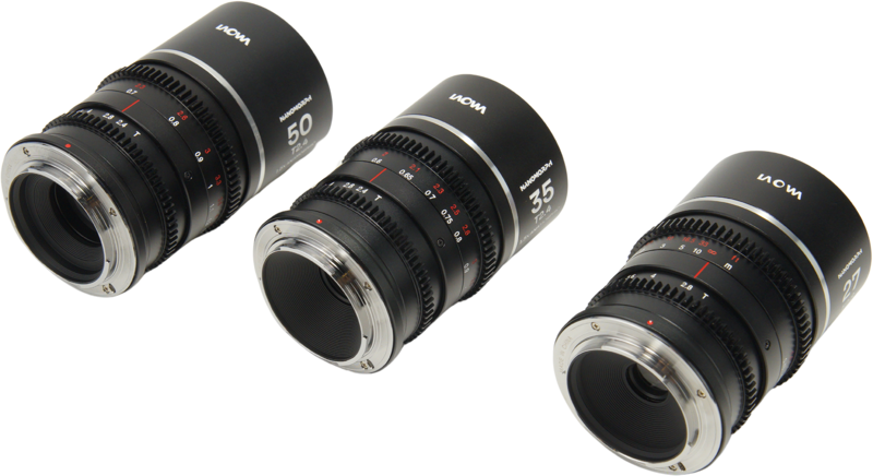 Laowa Nanomorph&nbsp;S35 Prime&nbsp;3-Lens&nbsp;Bundle&nbsp; (27mm, 35mm, 50mm) (Silver) - Nikon Z - 4