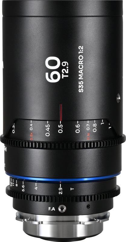 Laowa Nanomorph 60mm T2.9 1.5X S35 Macro 1:2 (Blue) - Arri PL/Canon EF