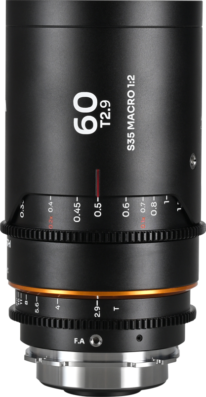 Laowa Nanomorph 60mm T2.9 1.5X S35 Macro 1:2 (Amber) - Arri PL/Canon EF