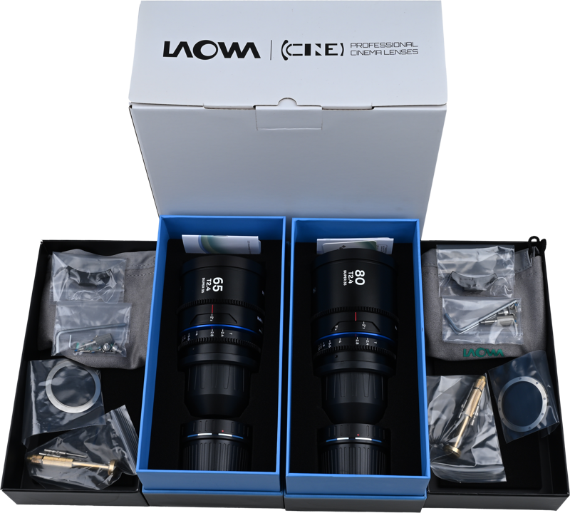 Laowa Nanomorph&nbsp;S35 Prime&nbsp;2-Lens&nbsp;Bundle &nbsp;(65mm,80mm) (Blue) - Arri PL/Canon EF – för filmskapare - 3