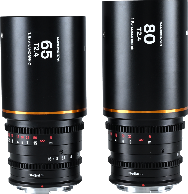 Laowa Nanomorph&nbsp;S35 Prime&nbsp;2-Lens&nbsp;Bundle &nbsp;(65mm,80mm) (Amber) - MFT