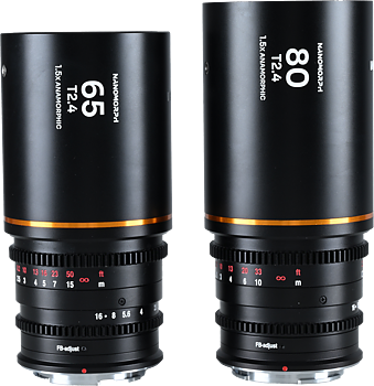 Laowa Nanomorph&nbsp;S35 Prime&nbsp;2-Lens&nbsp;Bundle &nbsp;(65mm,80mm) (Amber) - MFT