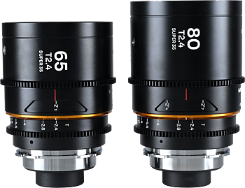 Laowa Nanomorph&nbsp;S35 Prime&nbsp;2-Lens&nbsp;Bundle &nbsp;(65mm,80mm) (Amber) - Arri PL/Canon EF
