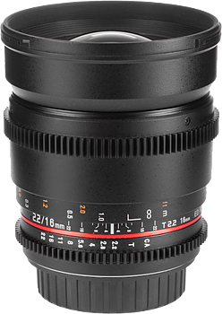 Samyang 16mm T2.2 ED AS UMC CS VDSLR II For Canon EF