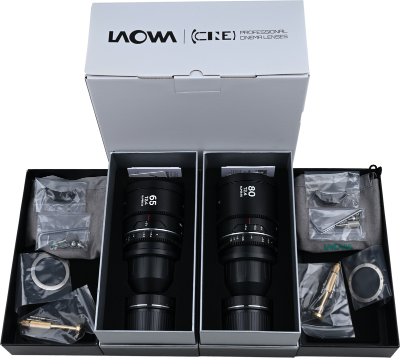 Laowa Nanomorph&nbsp;S35 Prime&nbsp;2-Lens&nbsp;Bundle &nbsp;(65mm,80mm) (Silver) - Arri PL/Canon EF - 3