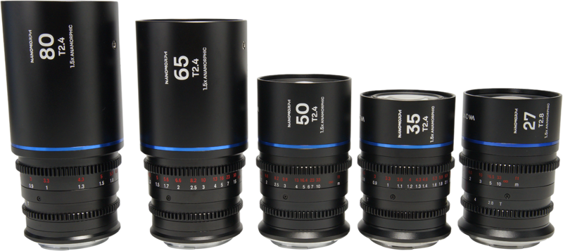 Laowa Nanomorph&nbsp;S35 Prime&nbsp;5-Lens&nbsp;Bundle &nbsp;(27+35+50+65+80mm) Blue - Canon RF