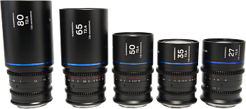 Laowa Nanomorph&nbsp;S35 Prime&nbsp;5-Lens&nbsp;Bundle &nbsp;(27+35+50+65+80mm) Blue - Canon RF