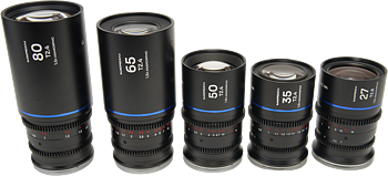 Laowa Nanomorph&nbsp;S35 Prime&nbsp;5-Lens&nbsp;Bundle &nbsp;(27+35+50+65+80mm) Blue - MFT