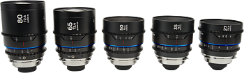 Laowa Nanomorph&nbsp;S35 Prime&nbsp;5-Lens&nbsp;Bundle &nbsp;(27+35+50+65+80mm) Blue - Arri PL/Canon EF