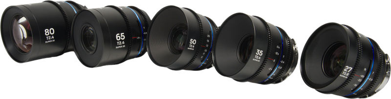Laowa Nanomorph&nbsp;S35 Prime&nbsp;5-Lens&nbsp;Bundle &nbsp;(27+35+50+65+80mm) Blue - Arri PL/Canon EF - 3