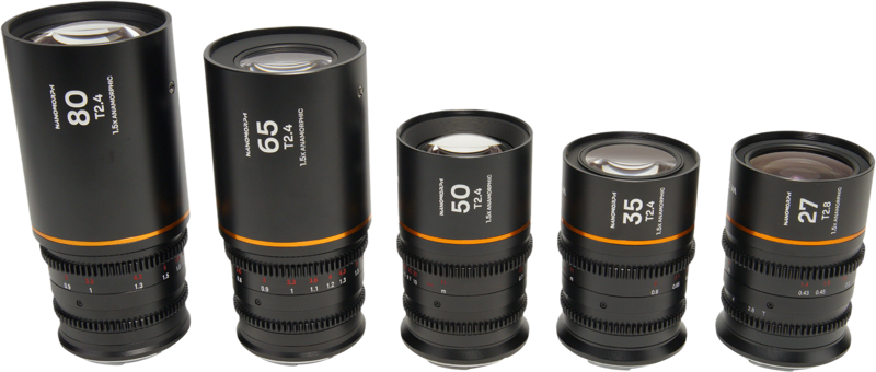 Laowa Nanomorph&nbsp;S35 Prime&nbsp;5-Lens&nbsp;Bundle &nbsp;(27+35+50+65+80mm) Amber  - Canon RF - 2
