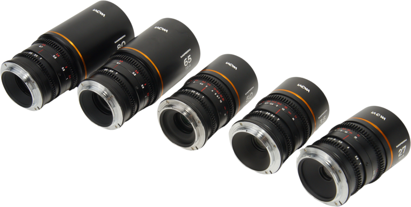 Laowa Nanomorph&nbsp;S35 Prime&nbsp;5-Lens&nbsp;Bundle &nbsp;(27+35+50+65+80mm) Amber  - Canon RF - 4