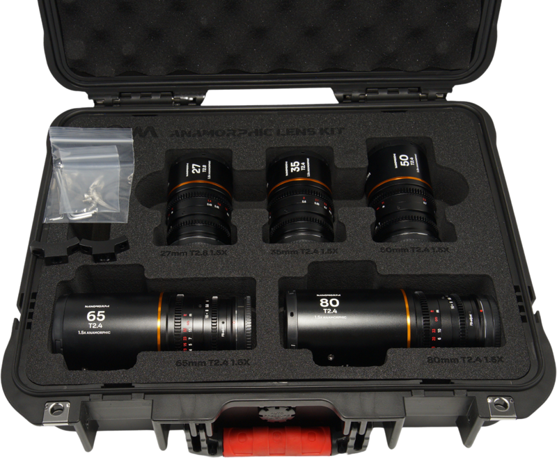 Laowa Nanomorph&nbsp;S35 Prime&nbsp;5-Lens&nbsp;Bundle &nbsp;(27+35+50+65+80mm) Amber  - Canon RF - 5