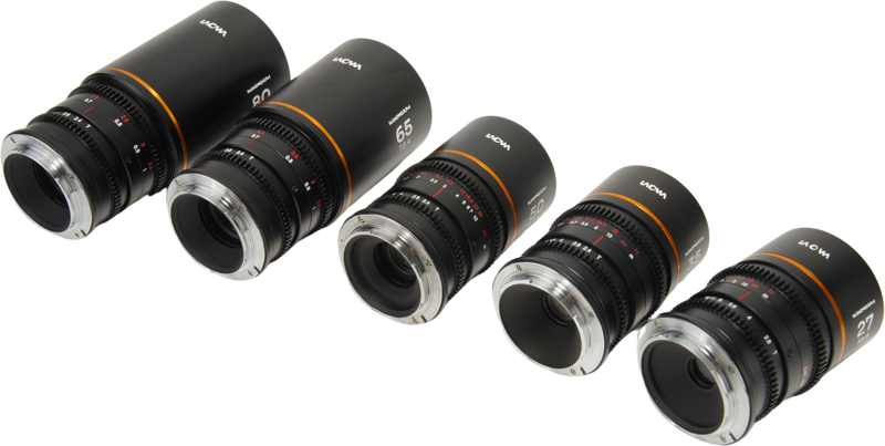 Laowa Nanomorph&nbsp;S35 Prime&nbsp;5-Lens&nbsp;Bundle &nbsp;(27+35+50+65+80mm) Amber  - Nikon Z - 4