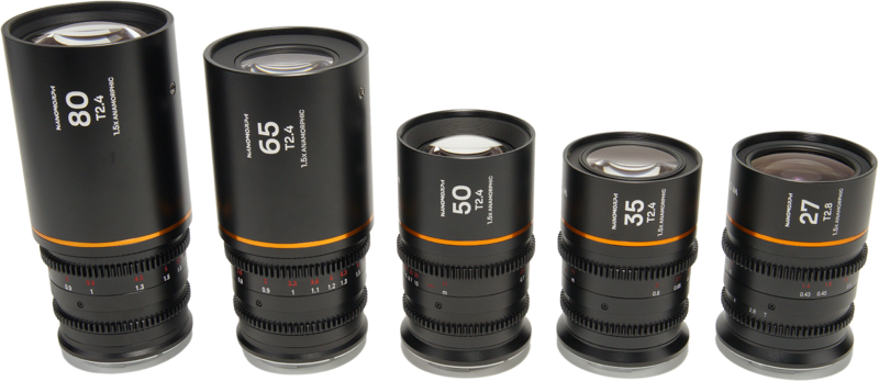 Laowa Nanomorph&nbsp;S35 Prime&nbsp;5-Lens&nbsp;Bundle &nbsp;(27+35+50+65+80mm) Amber  - L Mount - 2