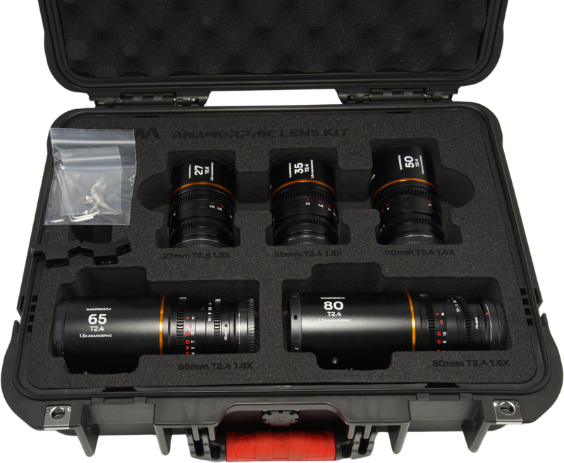Laowa Nanomorph&nbsp;S35 Prime&nbsp;5-Lens&nbsp;Bundle &nbsp;(27+35+50+65+80mm) Amber  - MFT - 5