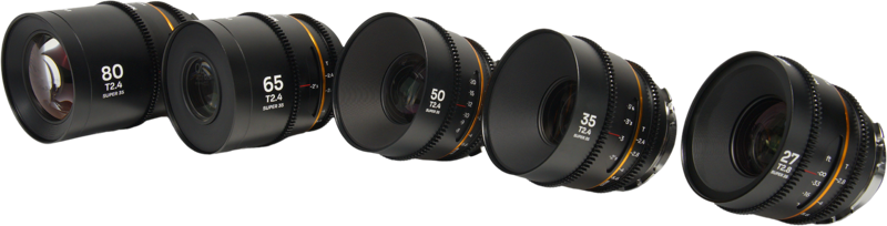 Laowa Nanomorph&nbsp;S35 Prime&nbsp;5-Lens&nbsp;Bundle &nbsp;(27+35+50+65+80mm) Amber  - Arri PL/Canon EF - 3