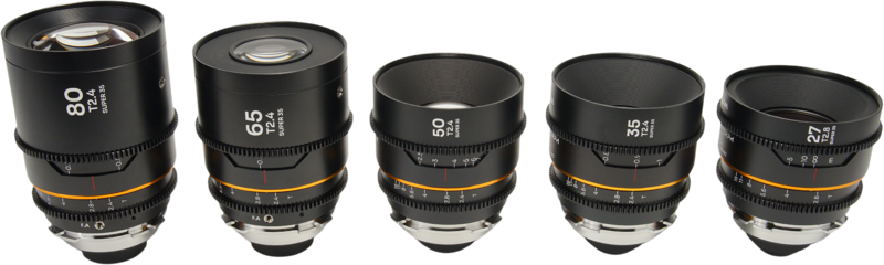 Laowa Nanomorph&nbsp;S35 Prime&nbsp;5-Lens&nbsp;Bundle &nbsp;(27+35+50+65+80mm) Amber  - Arri PL/Canon EF - 2