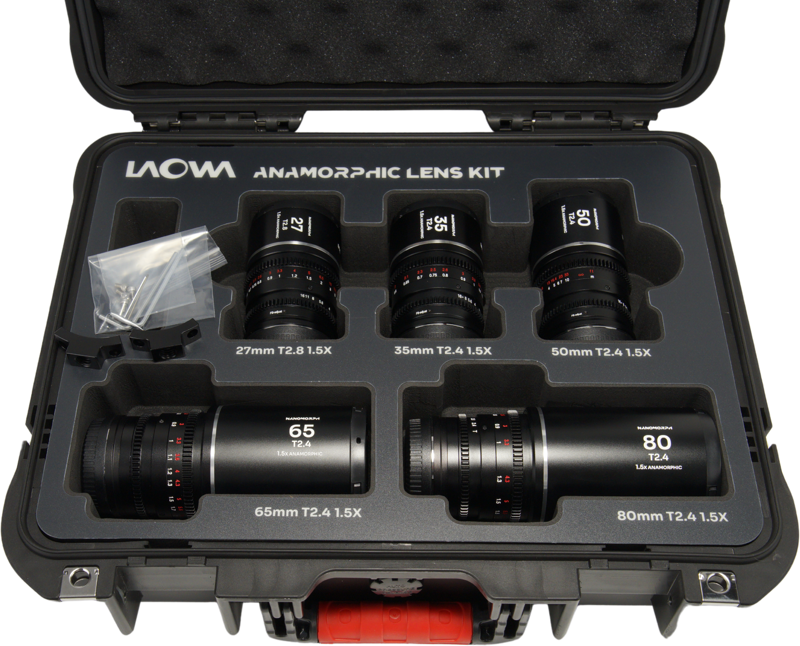 Laowa Nanomorph&nbsp;S35 Prime&nbsp;5-Lens&nbsp;Bundle &nbsp;(27+35+50+65+80mm) Silver  - Sony E - 5