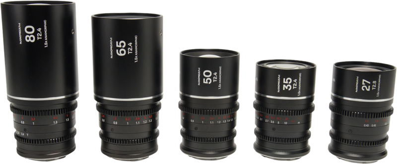 Laowa Nanomorph&nbsp;S35 Prime&nbsp;5-Lens&nbsp;Bundle &nbsp;(27+35+50+65+80mm) Silver - Canon RF