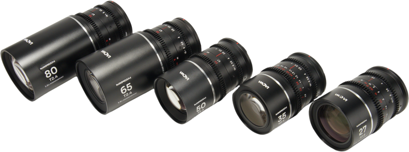 Laowa Nanomorph&nbsp;S35 Prime&nbsp;5-Lens&nbsp;Bundle &nbsp;(27+35+50+65+80mm) Silver - Canon RF - 3