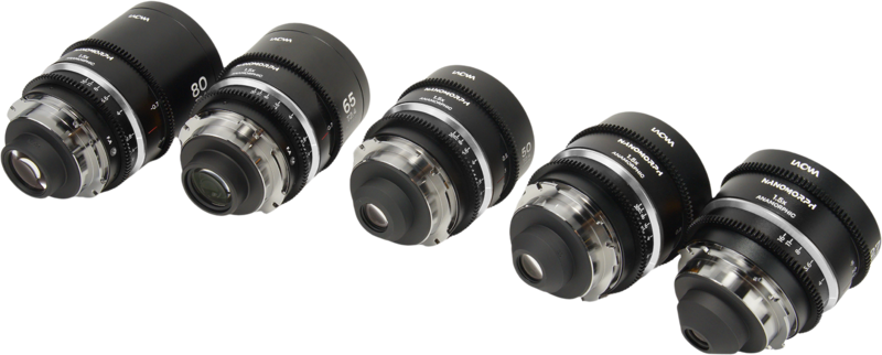 Laowa Nanomorph&nbsp;S35 Prime&nbsp;5-Lens&nbsp;Bundle &nbsp;(27+35+50+65+80mm) Silver - Arri PL/Canon EF - 4