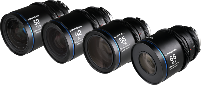 Laowa Nanomorph&nbsp;LF Prime&nbsp;4-Lens&nbsp;Bundle &nbsp;(32+42+55+85mm) Blue - Arri PL/ Canon EF - 3