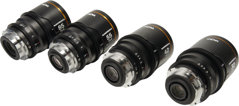 Laowa Nanomorph&nbsp;LF Prime&nbsp;4-Lens&nbsp;Bundle &nbsp;(32+42+55+85mm) Amber - Arri PL/ Canon EF - 4