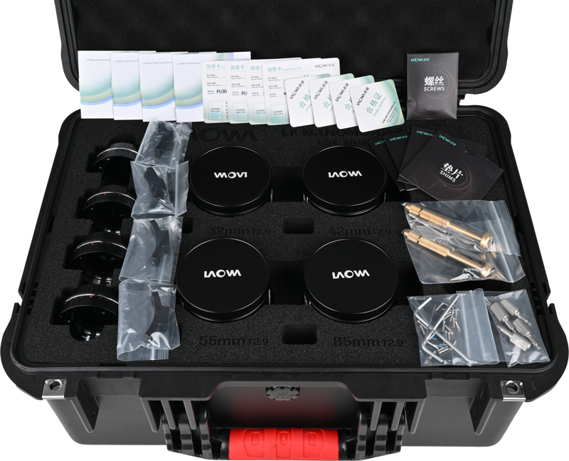 Laowa Nanomorph&nbsp;LF Prime&nbsp;4-Lens&nbsp;Bundle &nbsp;(32+42+55+85mm) Amber - Arri PL/ Canon EF - 5