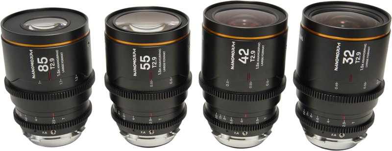 Laowa Nanomorph&nbsp;LF Prime&nbsp;4-Lens&nbsp;Bundle &nbsp;(32+42+55+85mm) Amber - Arri PL/ Canon EF - 2