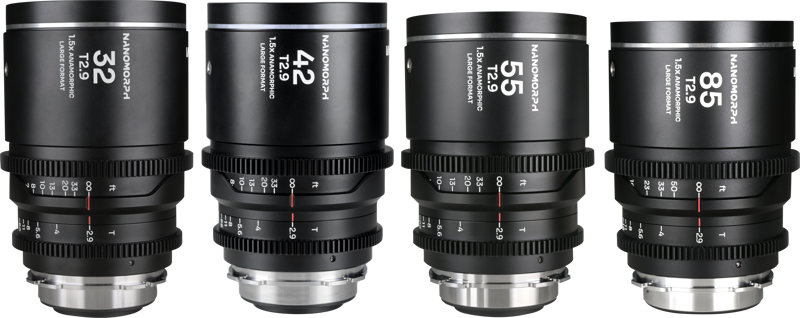 Laowa Nanomorph&nbsp;LF Prime&nbsp;4-Lens&nbsp;Bundle &nbsp;(32+42+55+85mm) Silver - Arri PL/ Canon EF