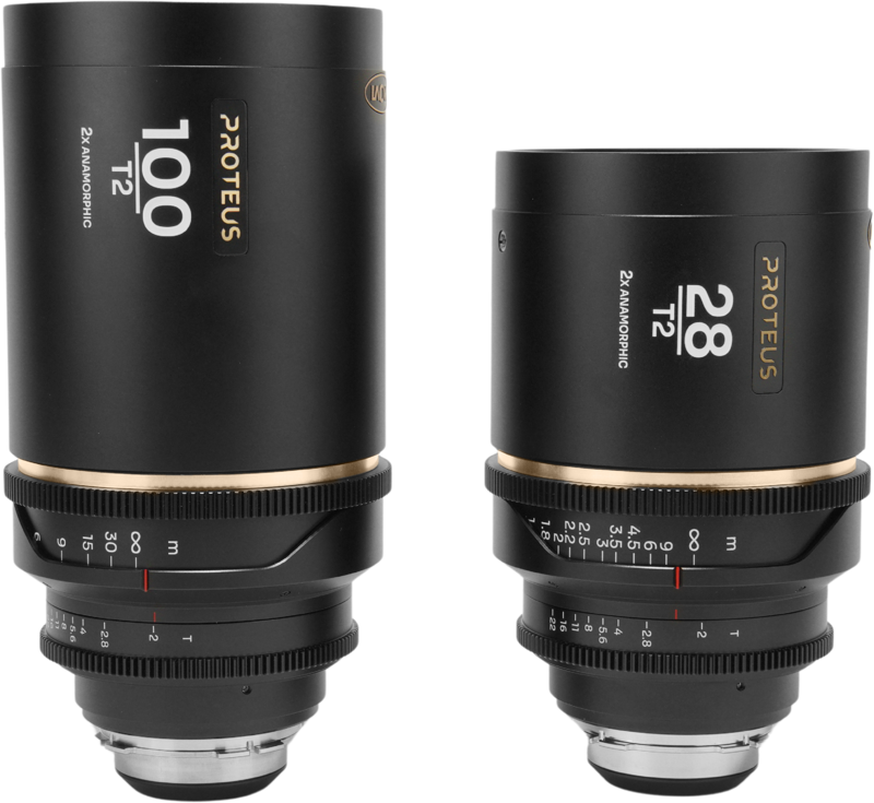 Laowa Proteus 2X Anamorphic 2-Lens Bundle Set C (28mm, 100mm) - Amber - Arri PL/Canon EF – för filmskapare