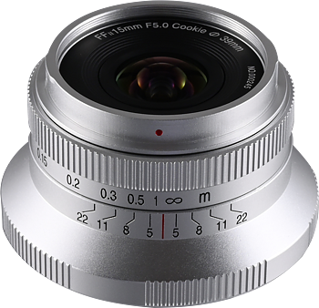 Laowa 15mm f/5 Cookie FF  (Auto Aperture - Silver) - Sony FE