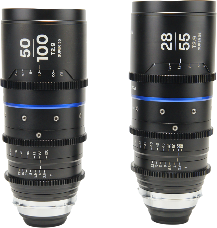 Laowa Nanomorph S35 Zoom 2-Lens&nbsp;Bundle &nbsp;(28-55mm, 50-100mm) (Blue) - Arri PL