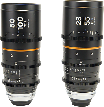 Laowa Nanomorph S35 Zoom 2-Lens&nbsp;Bundle &nbsp;(28-55mm, 50-100mm) (Amber) - Arri PL
