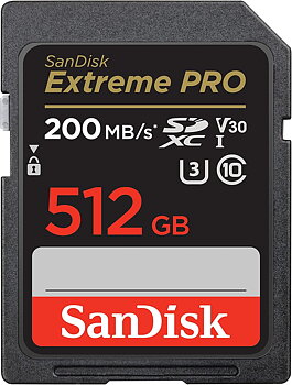 SanDisk Extreme Pro SDXC Class 10 UHS-I U3 V30 200/140MB/s 512GB
