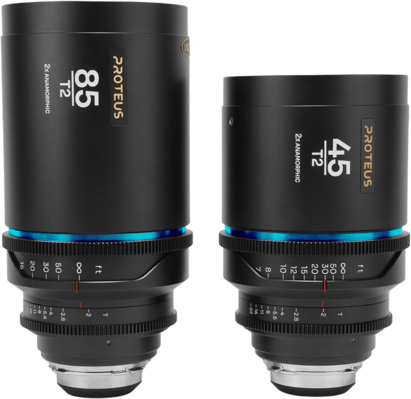 Laowa Proteus 2xAnamorphic 2-Lens Bundle Set B (45mm, 85mm) - Blue - Arri PL/Canon EF (feet)