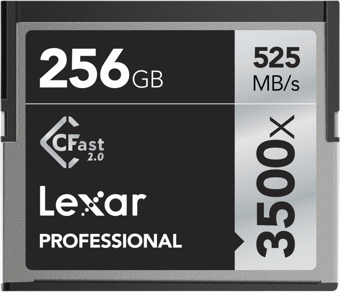 Lexar Pro 3500X Cfast (VPG-130) R525/W445 256GB – för filmskapare - 2