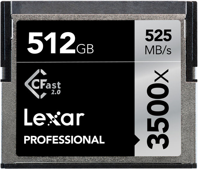Lexar Pro 3500X Cfast (VPG-130) R525/W445 512GB – för filmskapare