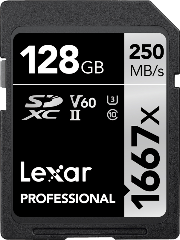 Lexar SDXC Pro 1667X UHS-II U3 R250/W120 (V60) 128G