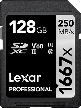 Lexar SDXC Pro 1667X UHS-II U3 R250/W120 (V60) 128G