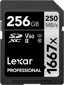 Lexar SDXC Pro 1667X UHS-II U3 R250/W120 (V60) 256G